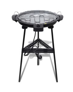 Barbecue elettrico rotondo con supporto BBQ Grill da giardino