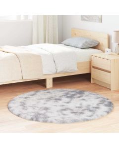Tappeto Shaggy a Pelo Lungo NAVARRA Grigio Argento 120x120cm