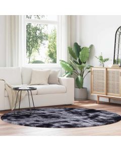 Tappeto Shaggy a Pelo Lungo NAVARRA Grigio Scuro 200x200 cm
