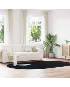 Tappeto Shaggy a Pelo Lungo NAVARRA Nero 300x200 cm poliestere