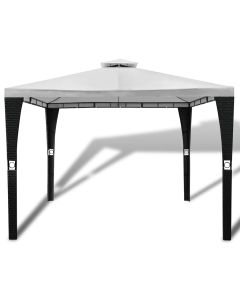 Gazebo con Tetto 3x3 m Crema Bianco