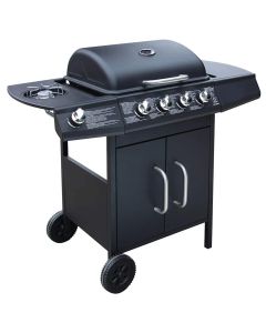 Barbecue e Griglia a Gas 4+1 Fornelli Nero