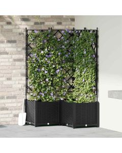 Vaso da giardino 3 pz Nero 80 x 80 x 143 cm PP