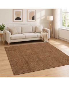 Tappeto da Area Grigio 200 x 200 cm Juta