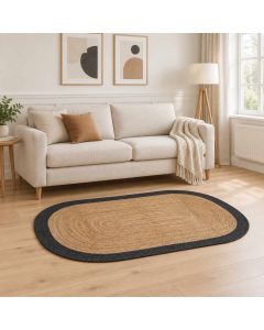 Tappeto da Area Grigio Scuro 100 x 152 cm Juta