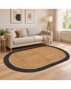 Tappeto da Area Grigio Scuro 152 x 245 cm Juta