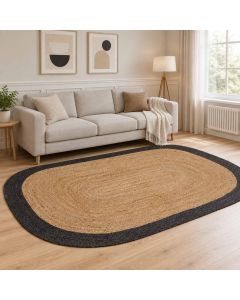 Tappeto da Area Grigio Scuro 205 x 305 cm Juta