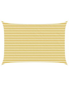 Telo Ombra Rettangolare 3 x 4 m HDPE Giallo e Bianco