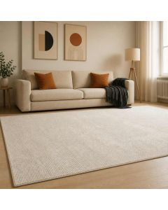 Tappeto Crema 300 x 400 cm 100% Poliestere 3 mm Lavabile
