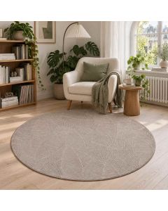 Tappeto IZA Beige Ø 160 cm 100% Poliestere Pelo basso