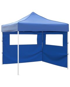 Tenda Pieghevole con 2 Pareti 3x3 m Blu
