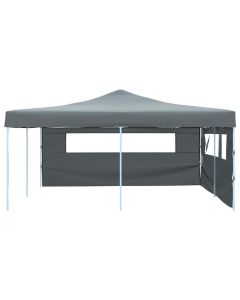 Gazebo Pieghevole con 2 Pareti 5x5 m Antracite