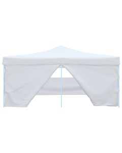 Gazebo Pieghevole con 4 Pareti 5x5 m Bianco