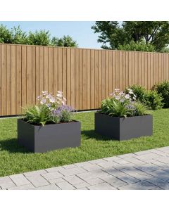 Vaso da giardino 2 pz Antracite 80 x 80 x 40 cm