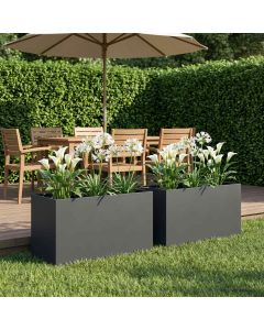 Vaso da giardino 2 pz Antracite 100 x 50 x 50 cm