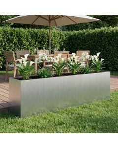 Vaso da giardino Argento 200 x 40 x 60 cm Acciaio zincato