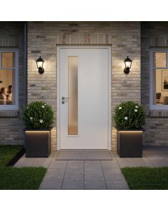 Fioriera da giardino con LED 2 pz Nero 30 x 30 x 30 cm Acciaio