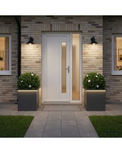 Fioriera da giardino con LED 2 pz Antracite 40 x 40 x 40 cm