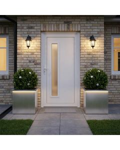Fioriera da giardino con LED 2 pz Argento 40 x 40 x 40 cm