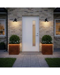 Fioriera da giardino con LED 2 pz Ruggine 40 x 40 x 40 cm