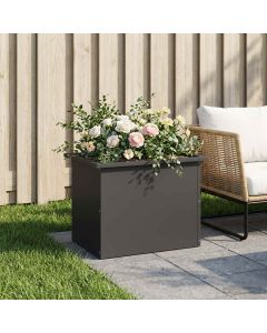 Fioriera da giardino con LED Nero 40 x 60 x 40 cm Acciaio