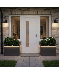 Fioriera da giardino con LED 2 pz Nero 40 x 60 x 40 cm Acciaio