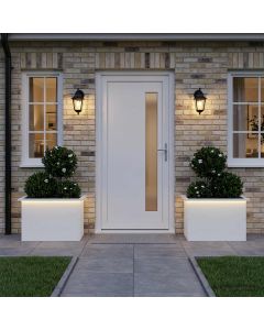 Fioriera da giardino con LED 2 pz Bianco 40 x 60 x 40 cm