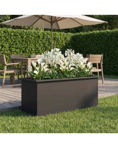 Fioriera da giardino con LED Nero 40 x 100 x 40 cm Acciaio