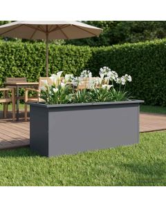 Fioriera da giardino con LED Antracite 40 x 100 x 40 cm Acciaio