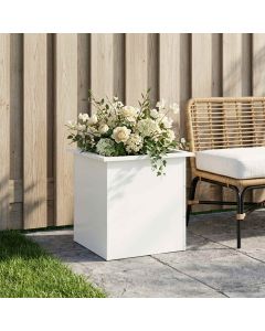 Fioriera da giardino con LED Bianco 50 x 50 x 48 cm Acciaio