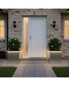 Fioriera da giardino con LED 2 pz Argento 50 x 50 x 48 cm