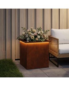 Fioriera da giardino con LED Ruggine 50 x 50 x 48 cm
