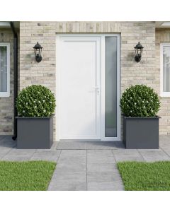 Fioriera da giardino con LED 2 pz Antracite 50 x 60 x 48 cm