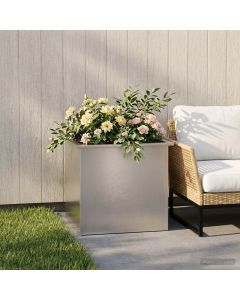 Fioriera da giardino con LED Argento 50 x 60 x 48 cm