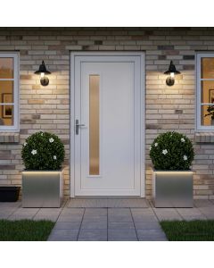 Fioriera da giardino con LED 2 pz Argento 50 x 60 x 48 cm