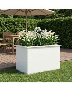 Fioriera da giardino con LED Bianco 50 x 80 x 48 cm Acciaio