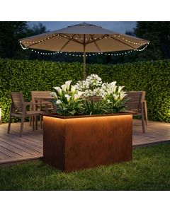 Fioriera da giardino con LED Ruggine 50 x 80 x 48 cm