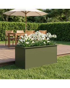 Fioriera da giardino con LED Verde Oliva 50 x 100 x 48 cm