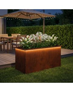 Fioriera da giardino con LED Ruggine 50 x 100 x 48 cm
