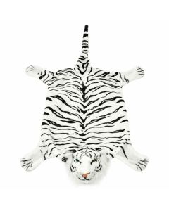 Tappeto di Peluche a Forma di Tigre 144 cm Bianco