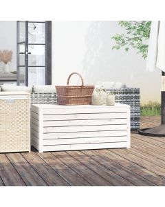 Contenitore Giardino Bianco 101x50,5x46,5cm Legno Massello Pino