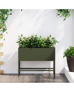 Vaso da Giardino Rialzato Oliver verde 60 x 26 x 45 cm Acciaio