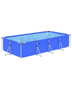 Piscina con Telaio in Acciaio 394x207x80 cm Blu