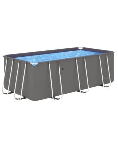 Piscina con Telaio in Acciaio 400x207x122 cm Antracite