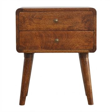 Curved Chestnut Bedside