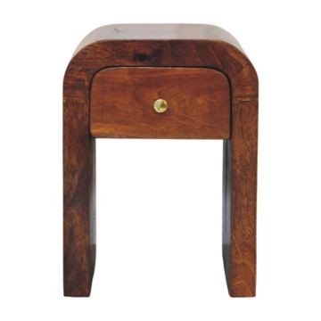 Mini Darcy Chestnut Nightstand with Curved Edges