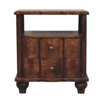 2-Drawer Bedside with Open Shelf