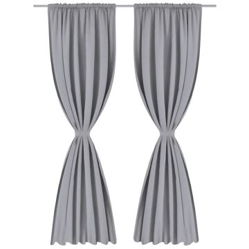 Tende Oscuranti con Testa a Fessura 2 pz Grigie 135x245 cm