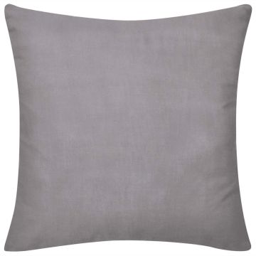 Set 4 Federe in cotone grigie 50 x 50 cm