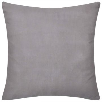 Federe 4 pz per Cuscini in Cotone Grigie 80 x 80 cm